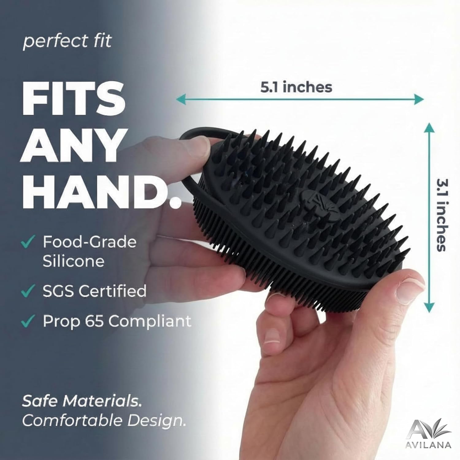 Avilana Premium Scalp Massager Shampoo Brush - Trusted Since 2017 - SGS Certified Silicone Scrubber, Soft Bristles All Hair Types, Gentle Scalp Exfoliation Hair Care Women Men Color Treated image 5