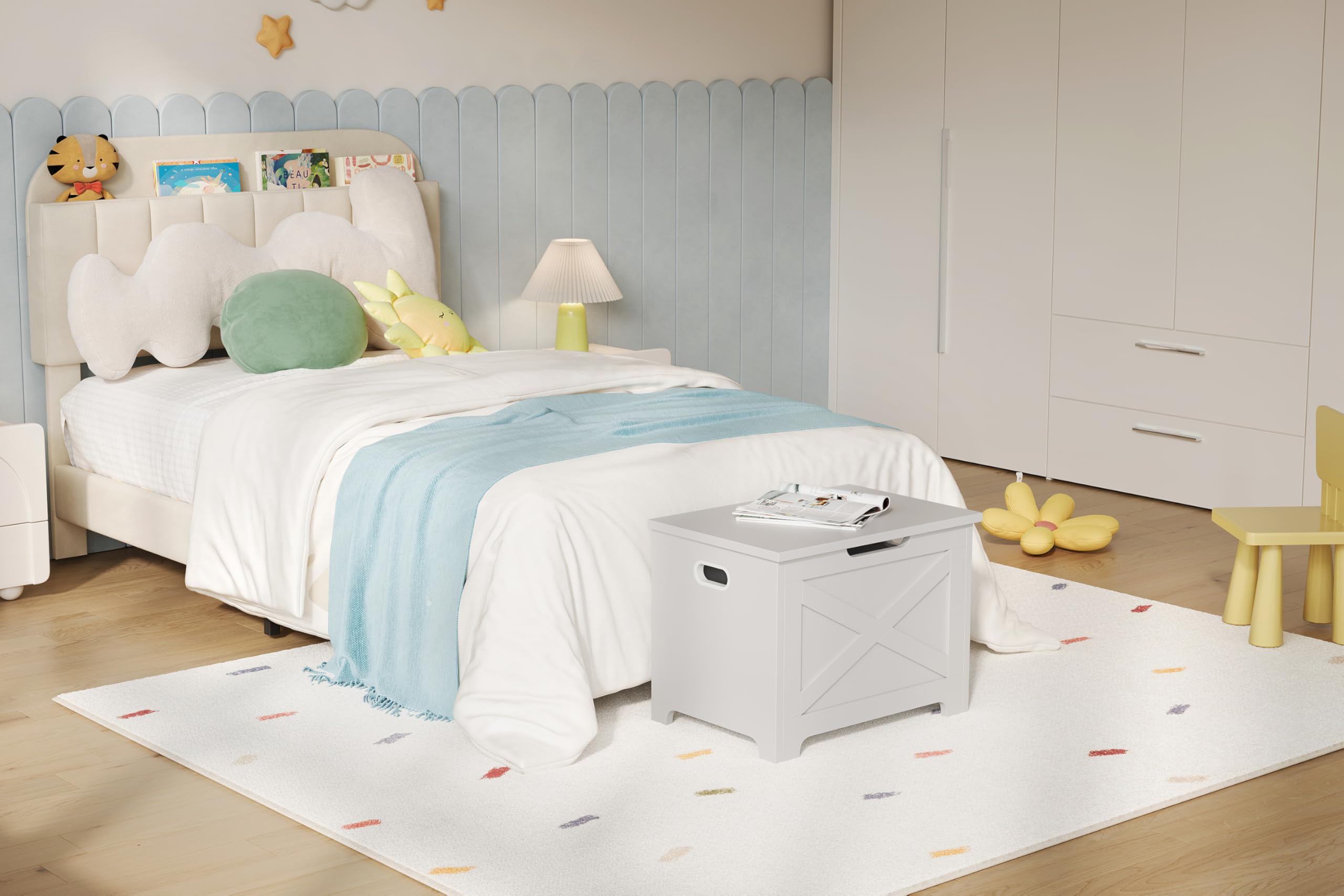 Zstar Baúl De Almacenamiento, Banco De Madera con Bisagra De Seguridad, Fácil De Montar, Zapatero Grande para Entrada, Sala De Estar y Dormitorio.