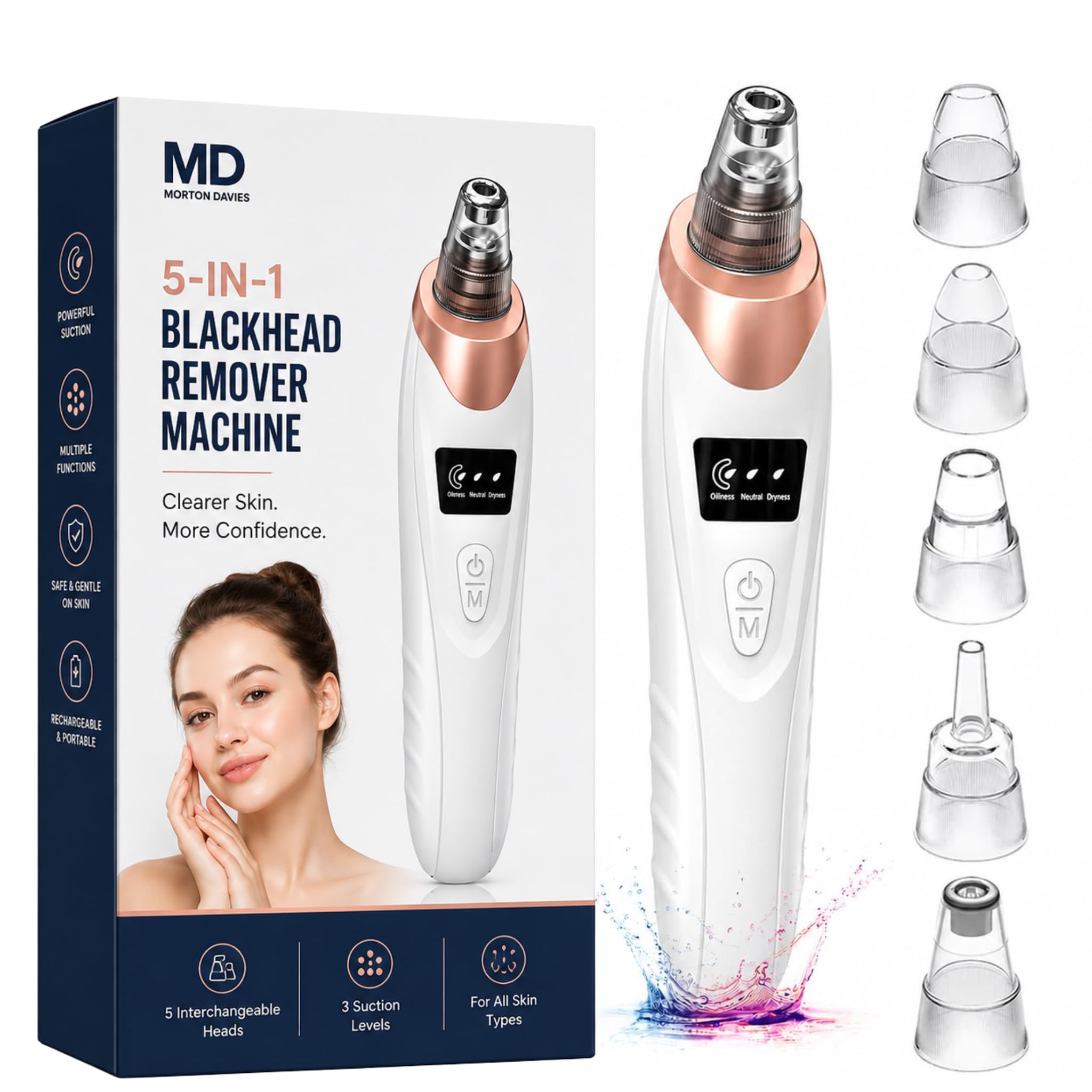 Plus Edition Multi-Function Blackhead Whitehead Remover Device, Skin Cleaner, Pimple Removal Tool, Acne Pimple Cleaner Vacuum Suction for Men and Women (Plus Edition)-image-45