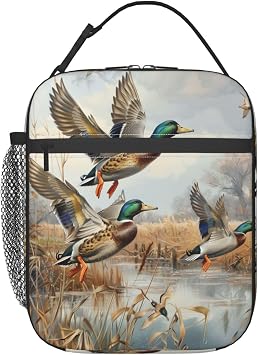 Lunch Box for Women Men, Wild Duck Insulated Lunch Box Reusable Portable Lunch Bag Cooler Tote Waterproof Lunch Container for Office Picnic Work Travel Hiking