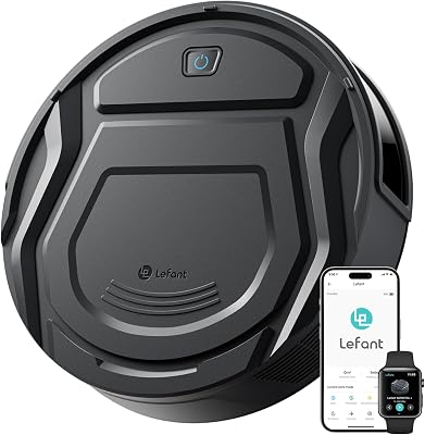 Lefant M210P Robot Vacuum Cleaner Black – PreciSense Obstacle Avoidance, 2200Pa, Small Robot 7.8cm Thin 28cm DIA, 140 Mins Runtime, Self-Charging, for Pet Hair/Hard Floors