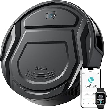 LEFANT M210 Pro+ Robot Aspirador, 4000Pa, 200min, Sensor Anticolisión, PSD 190° Navegación Inteligente, 6 Modos, Delgado y Silencioso, Ideal para Pelo de Mascotas y Suelos Duros, Negro0