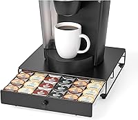 Vista 6 de Nifty Rolling Coffee Pod Drawer – Black Finish, Compatible with K-Cups, 36 Pod Pack Holder, Compact Under Coffee Pot Storage Drawer, Slim Home