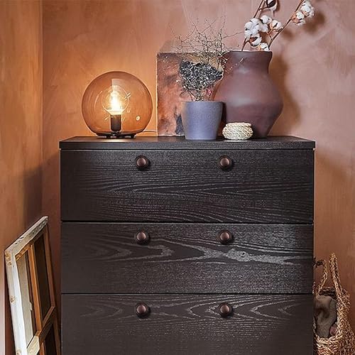 Miniatura 3 de Gobrico Paquete de 10 pomos plegables de bronce aceitado de 1-38 pulgadas con anillo superior recto para armario de cocina, tiradores de aleación de