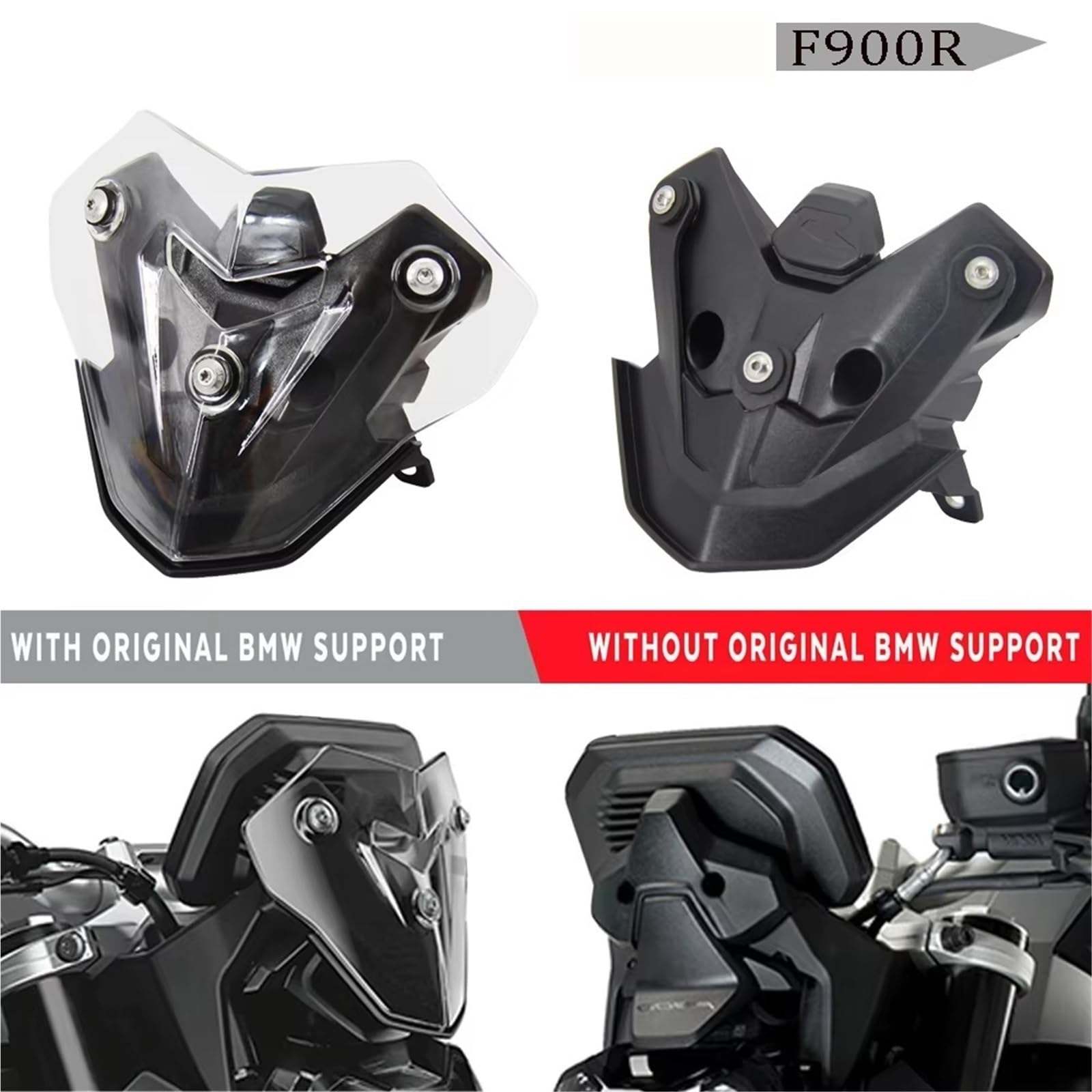 Przednia szyba motocyklowa Pasuje do BMW F900R F 900R F900 R Szyba przednia Osłona przednia Osłona przednia Deflektory wiatru Akcesoria motocyklowe(Transparent set)