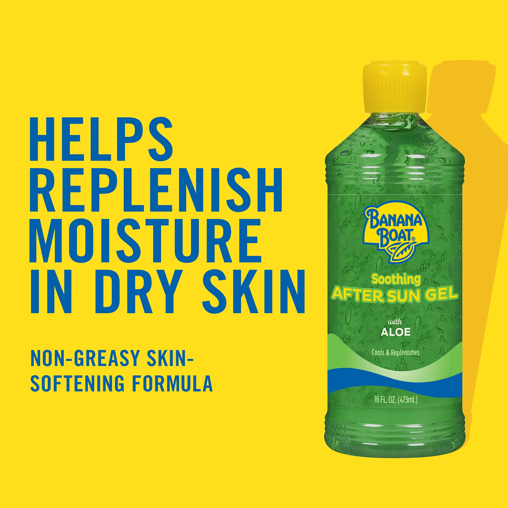 Banana Boat Soothing After Sun Gel with Aloe Vera, Reef Friendly, 8oz, Pack of 12