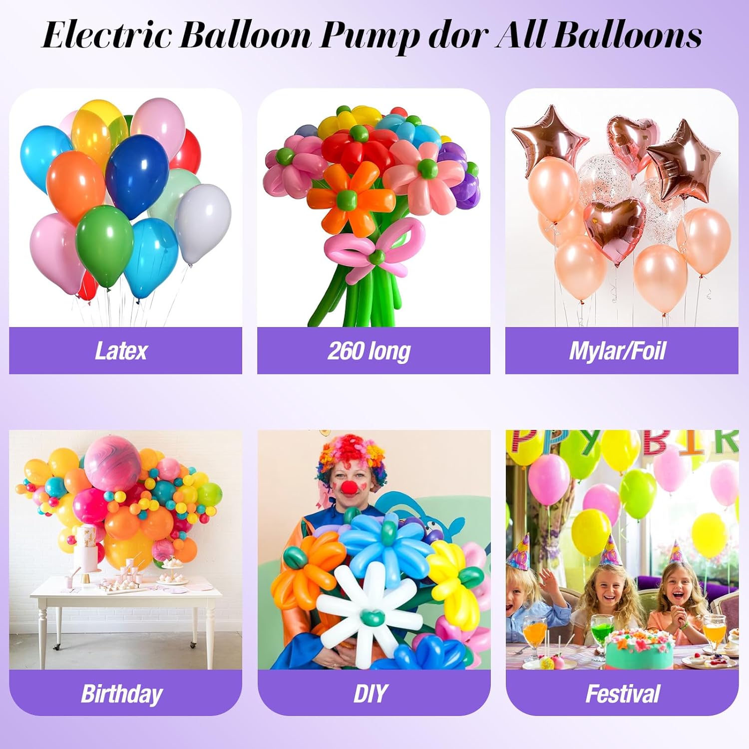 Dusty Blue Balloon with Air Pump Electric Set, 3-in-1 Air Pump for Inflatables and Balloon Portable Balloon for Latex 260q Foil Balloon AC 110V Inflator Deflator for Pool Floats Air Mattress