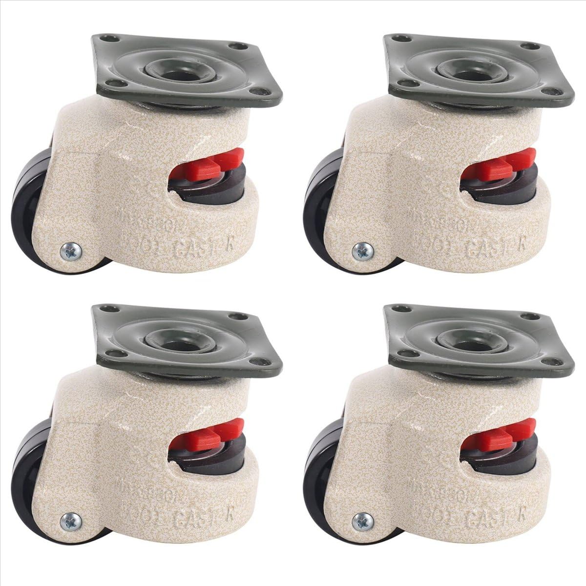 Sankaka 4 Pcs Retractable Leveling Casters Industrial Machine Swivel Caster Castor Wheel for Office Chair Trolley 220lbs Capacity -40F
