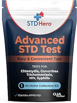 STD Hero Advanced STD Test Kit – at Home Screening for Women & Men – Private Home Use Kit for Accurate Testing Including MGen – Easy Sample Collection & Fast Lab Results – Discreet Delivery