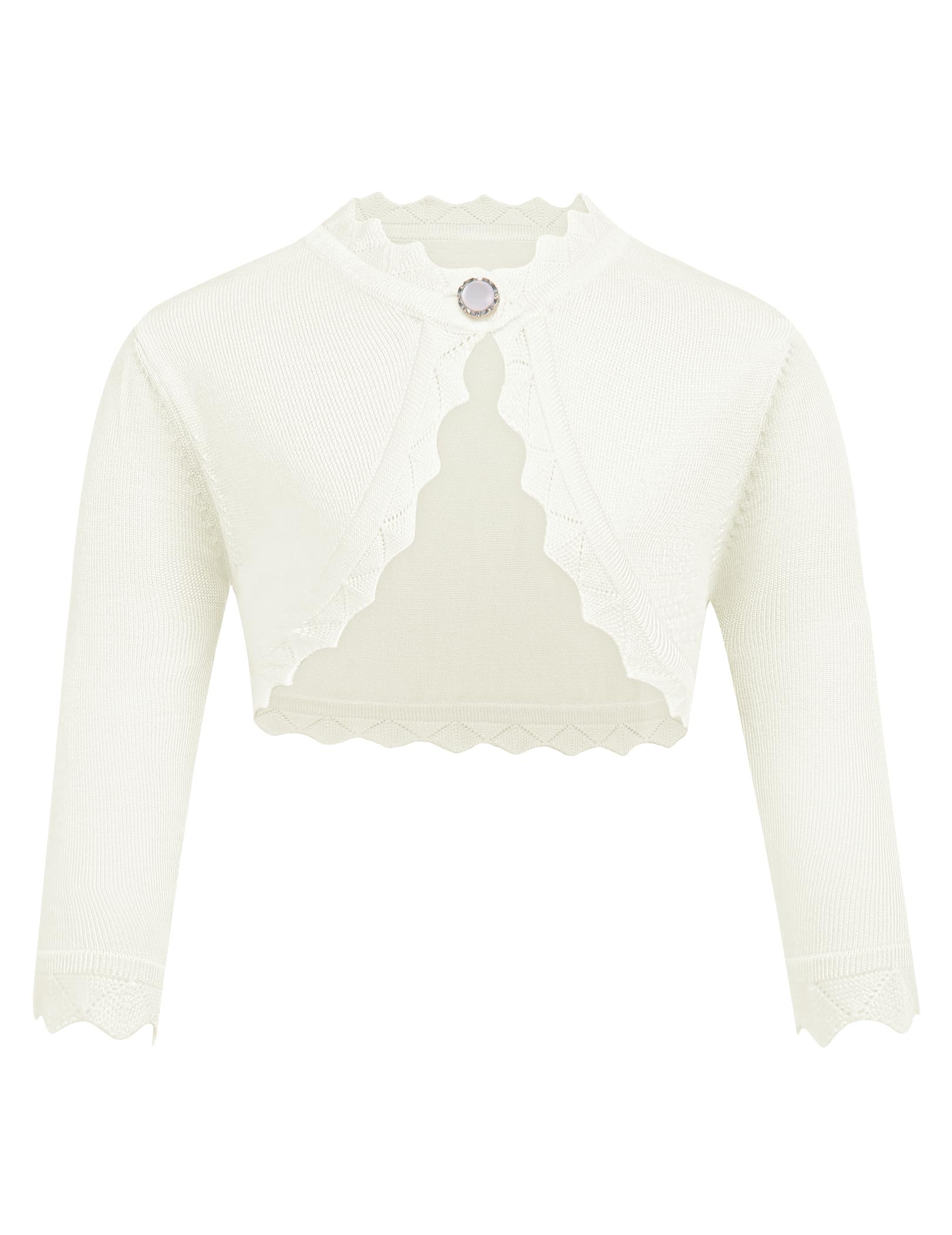 trudge Cárdigan Básico para Niña Bolero de Manga Larga para Niños Chaqueta de Hombro Chaqueta de Bolero Corto para Vestido de Comunión Vestido de Bautizo