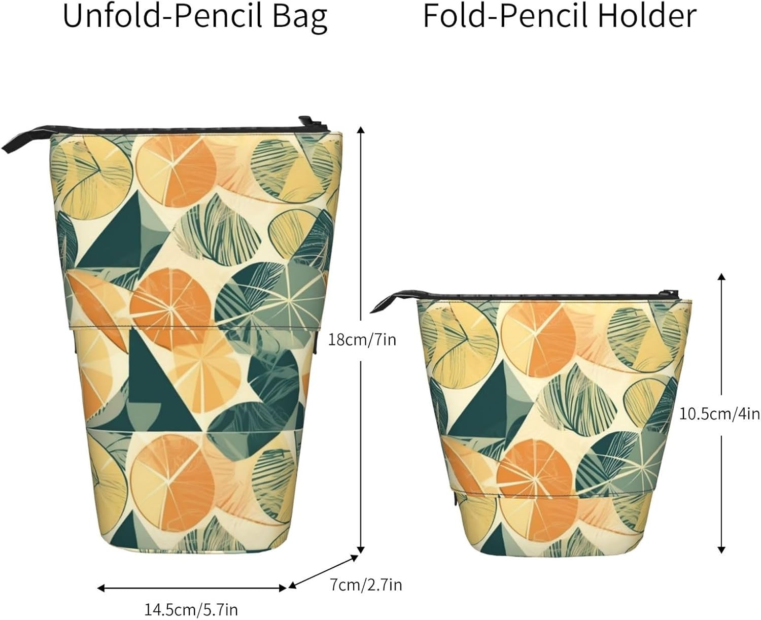 KHiry Telescopic Pencil Case Stationery Case For Office Organic Geometric Shapes Standing Pencil Bag Pop Up Pencil Holder Pen Holder For Holiday Gift Stand-Up Organizer Retractable Pencil Pouch image 2