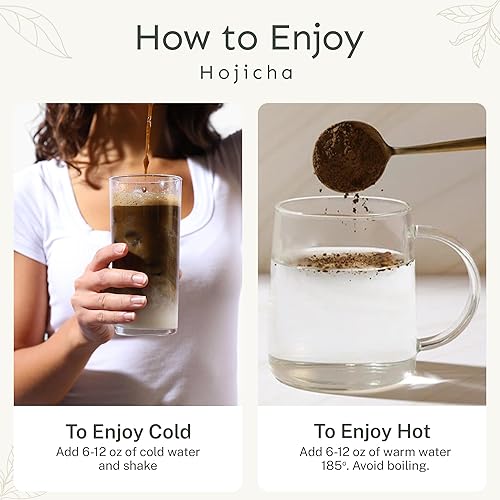 Miniatura 6 de Yu Té orgánico Hojicha Green Tea Powder  Rico en antioxidantes y EGCG  Té verde tostado japonés puro  Alternativa baja en cafeína y matcha sin