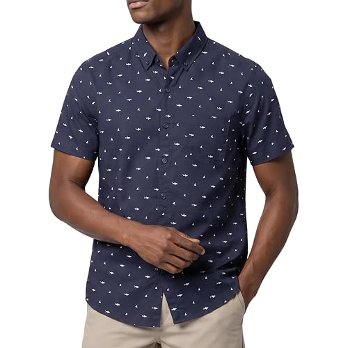 Visive Mens Short Sleeve Button Down Shirts for Mens - Big and Tall Casual Shirt