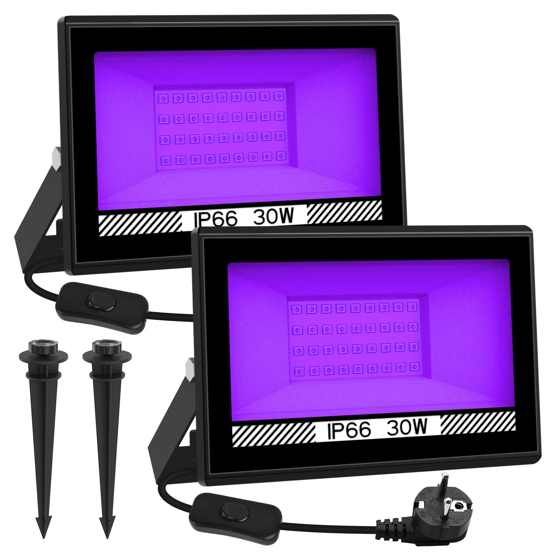Image showing a black light switch with 'Black Light OFF' and 'Black Light ON' states, demonstrating its convenience.