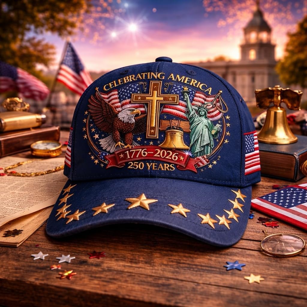 250th Anniversary Baseball Cap American 1776-2026, Patriotic American Flag and Cross Hat, Cap for Men Women - Image 4