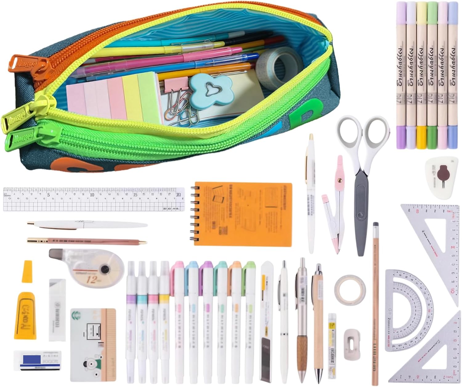 Cute Pencil Case Pouch, Multipurpose Canvas Pencil Pouch | Smooth Zipper, Premium Material, Neat Stitches, Ideal for Stationery, Cosmetics, Electronics, School, Office, Travel,Makeup Pouch image 4