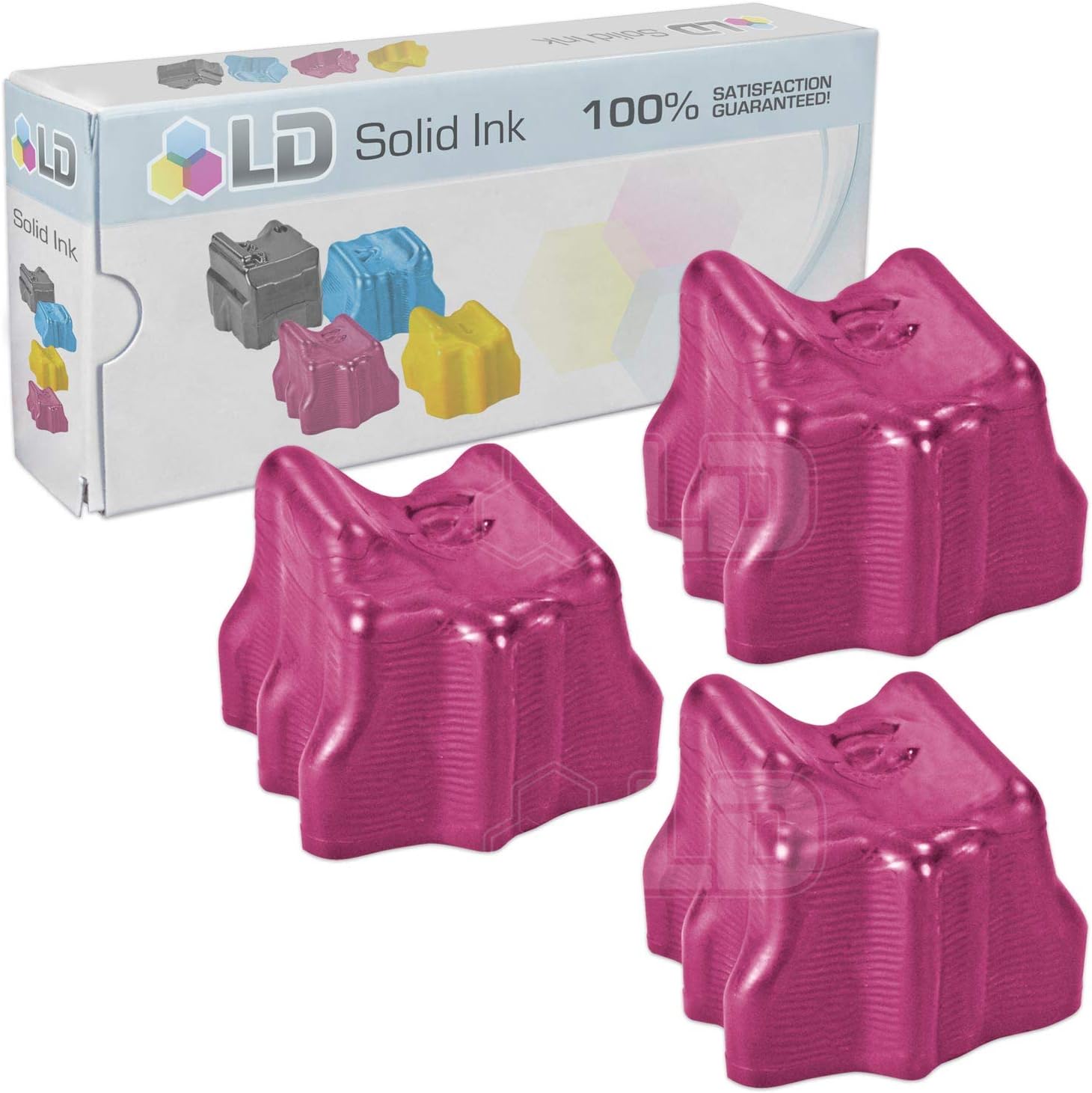 LD Compatible Solid Ink ColorStix Replacement for Xerox Phaser 8560 108R00724 (Magenta, 3-Pack)