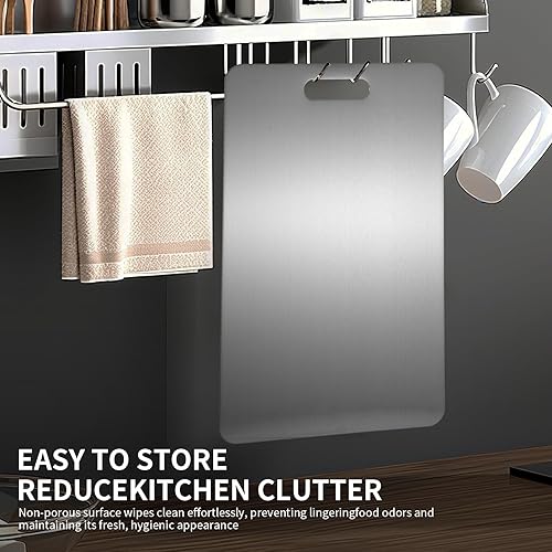 Miniatura 6 de Katuchef Tabla de Cortar de Titanio 2025 Nueva Actualización Tablas de Cortar de Titanio Puro para Cocina de Doble Cara Tablas de Cortar No Tóxicas