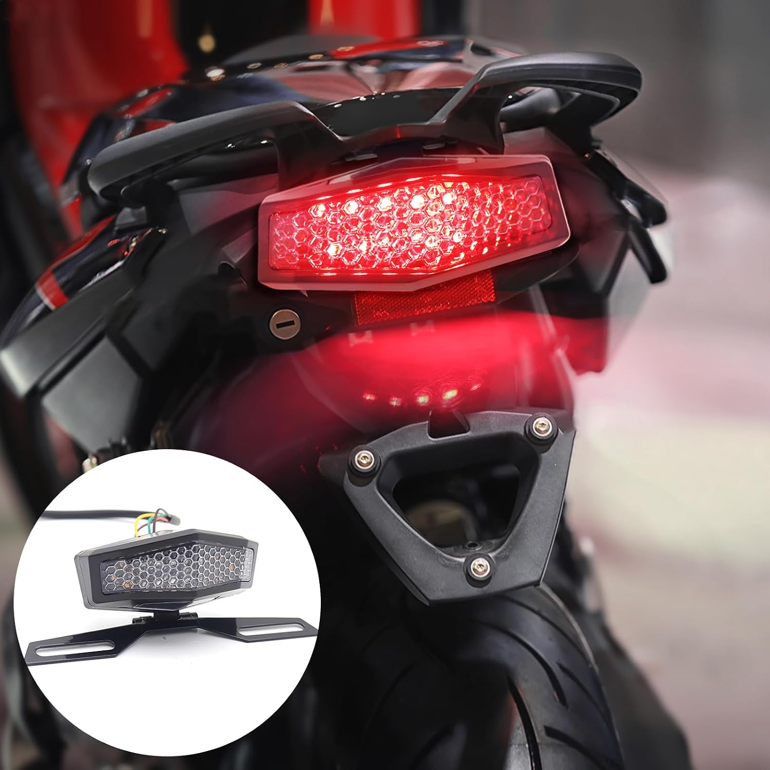 jose2015 motorcycle license plate bracket with foldable design - Sturdy metal plate mount for Motorcycle bike, atv, and ebike - easy installation universal