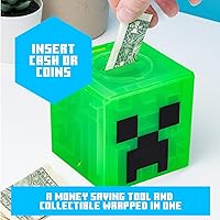 Vista 3 de Paladone Minecraft Creeper Maze Safe, completa el laberinto para desbloquear dinero, divertido juguete coleccionable de bloques de Minecraft