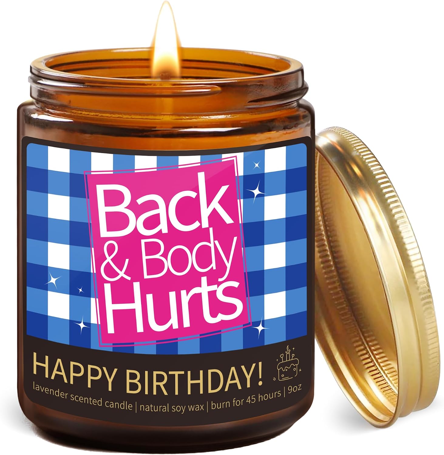 Funny Birthday Gifts for Women and Men, Lavender Soy Candle, 9 oz