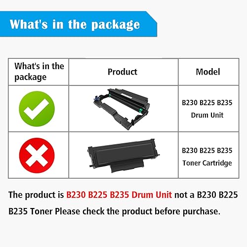 Miniatura 2 de TOPRINT B230 B225 B235 013R00691 Cartucho de tambor compatible Unidad de tambor de imagen Negro 12000 páginas para B225 B225dni B230 B230dni B235