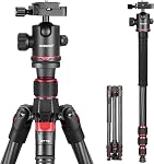 NEEWER Basics 64.5" Tripode horizontal avec tête de balle / porte-téléphone cellulaire Compatible avec iPhone Enregistrement vidéo, Monopod en aluminium pour appareil photo de voyage, 360° Pan 180° Tilt 22lb/10kg Chargez, TP66