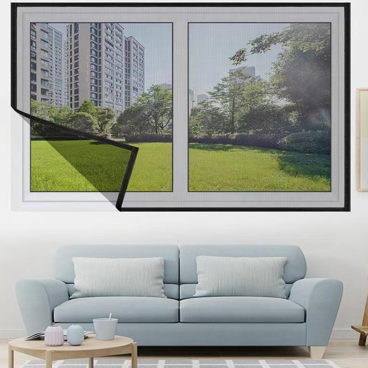 100 x 140 cm Fly Screen Window, Can be Cut to Window Sizes, Insect Protection, Strong Tape, Easy to Assemble, Insect Fly Mosquito Window Net