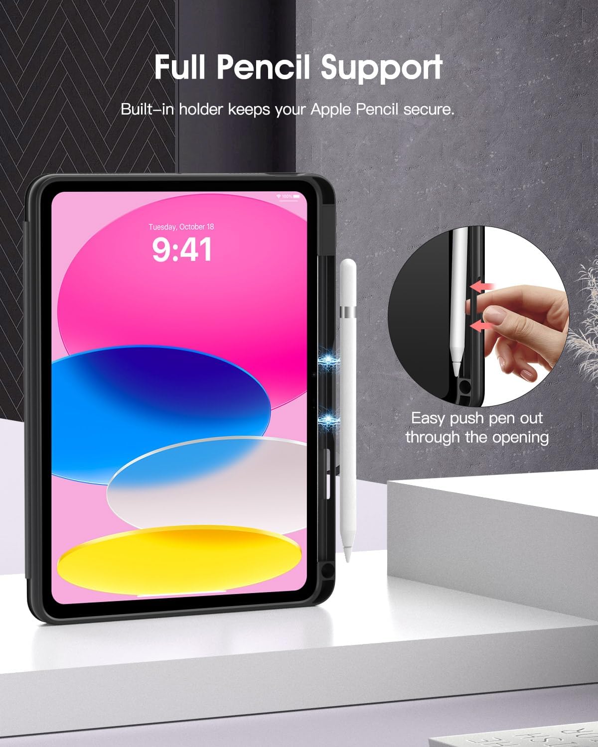 TiMOVO Case for iPad (A16) 11th Generation 11 Inch 2025, iPad 10th Generation Case 10.9 Inch 2022, Adjustable Multiple Viewing Angles Protective Cover with Pencil Holder, Auto Wake/Sleep, Purple - Image 6