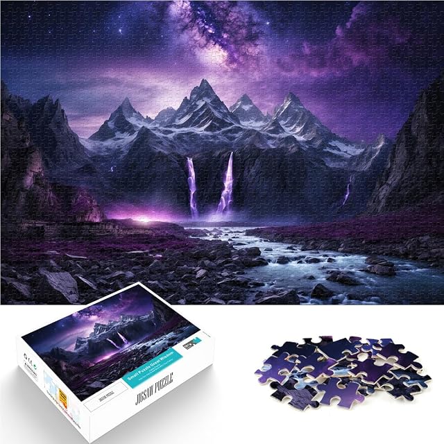 Paisaje de montaña Violeta Rompecabezas de 1000 Piezas para Adultos Juegos Divertidos para la Familia Toda…