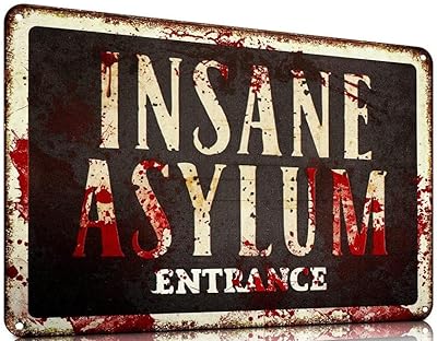 Amazon.com: Unoopler Metal Signs Arkham Asylum Wall Decro | Indoor ...