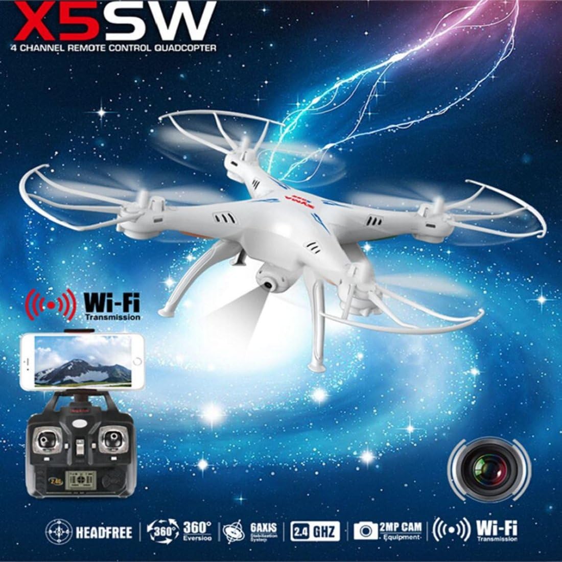 Bеѕt Cуbеr Dеаlѕ 🔥 Syma X5SW Explorers2 2.4G 4CH 6-Axis Gyro RC Headless Quadcopter with 2MP HD Wifi Camera (FPV) White Fpv drone Hоlіdау Dеаlѕ 🛒 Syma X5SW Explorers2 2.4G 4CH 6-Axis Gyro RC Headless Quadcopter with 2MP HD Wifi Camera (FPV) White Fpv drone