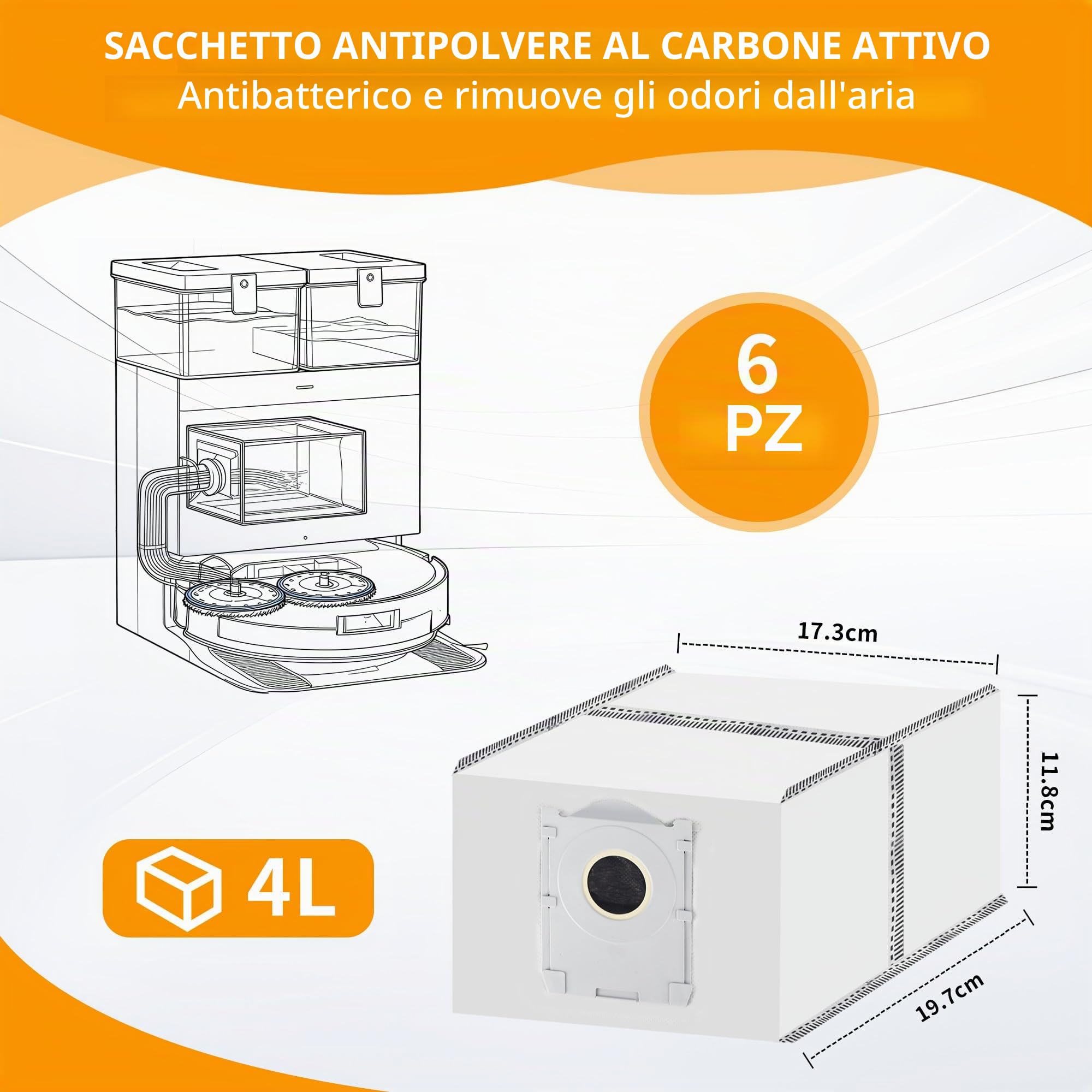 25 Pezzi Accessori per Ecovacs Deebot T50 Omni/T50 Pro Omni/T50 Pro Omni Gen2, Kit Ricambi per Aspirapolvere Robot con Spazzole, Filtri Hepa, Panni Mocio e Sacchetti Polvere