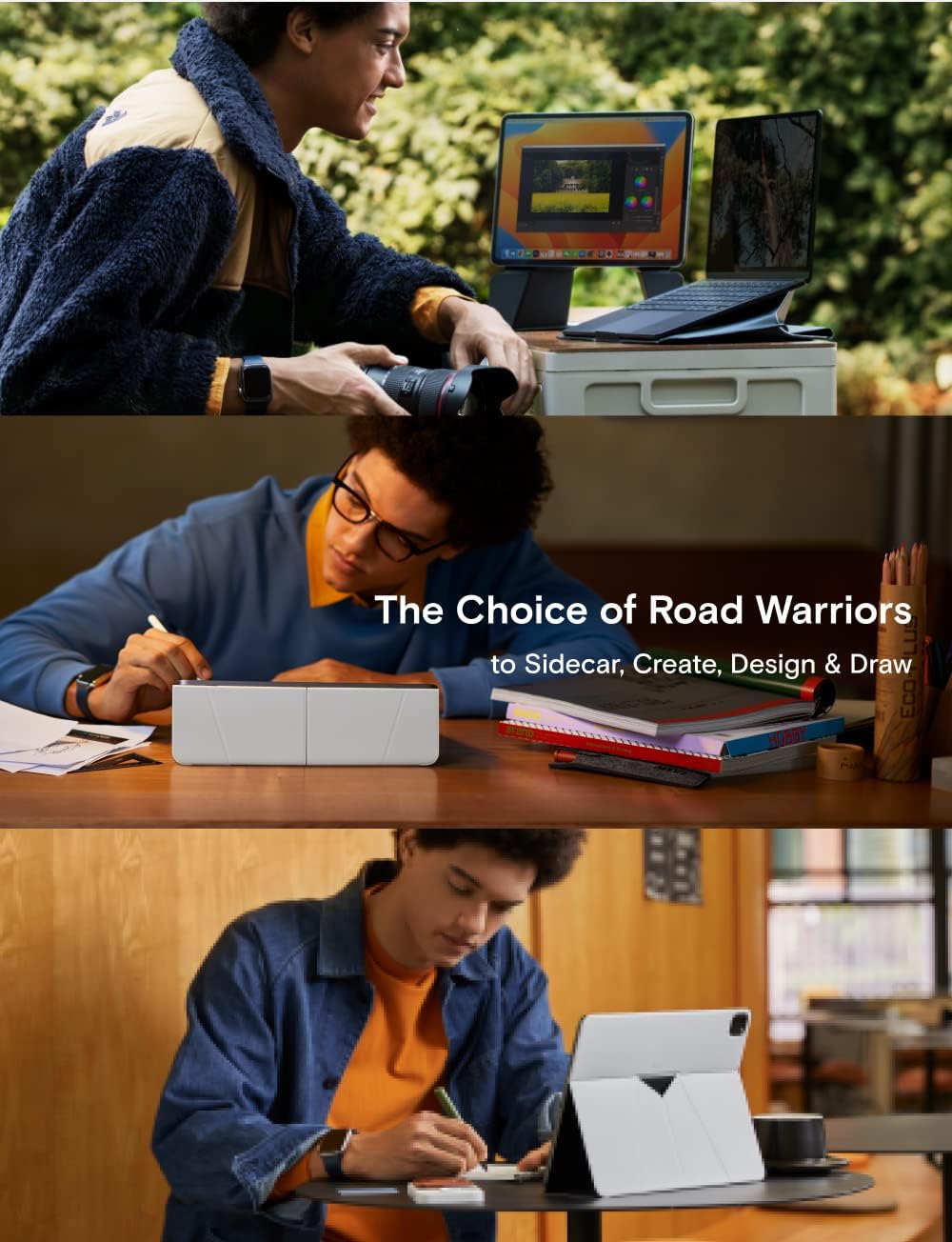 MOFT Tablet Case Compatible with Pro 12.9 in(4th/5th/6th Generation) Snap Stand Folio Case Scratch & Discolor Resistant, Portable and Light Tablet Stand (Brown)