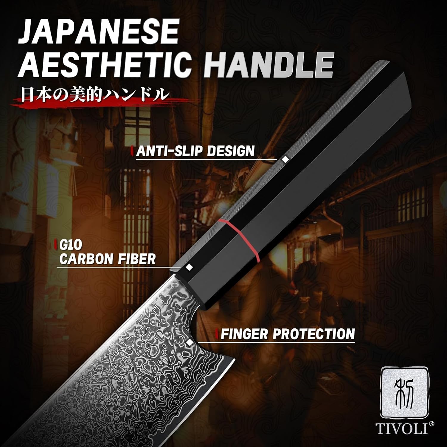 TIVOLI Damascus Nakiri Knife Japan - Hand-ground Sharp Edge Meat Cleaver Kitchen Knives with 67-Layer Hand-Forged VG10 High Carbon Steel for Chopping Vegetable, Octagonal Handle - GIft for Dad Mom