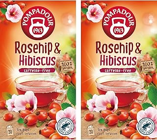 ポンパドール ローズヒップ&ハイビスカス ハーブティー 20袋×2個 ノンカフェイン 美容におすすめ