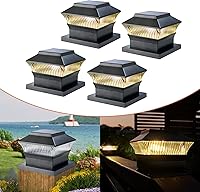 Vista 21 de Luces solares modernas para tapa de poste #2 (se adapta al poste de 4 x 4, nominal 5 x 5), 50 lúmenes con tres opciones de temperatura de color, luz