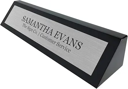 Personalized Business Custom Desk Name Plate with Black...