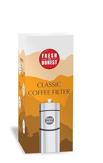 Fresh & Honest Classic Coffee Filter 100ml (3 Cups), Made of Stainless Steel, Matt Finish, Silver, 3 Cup
