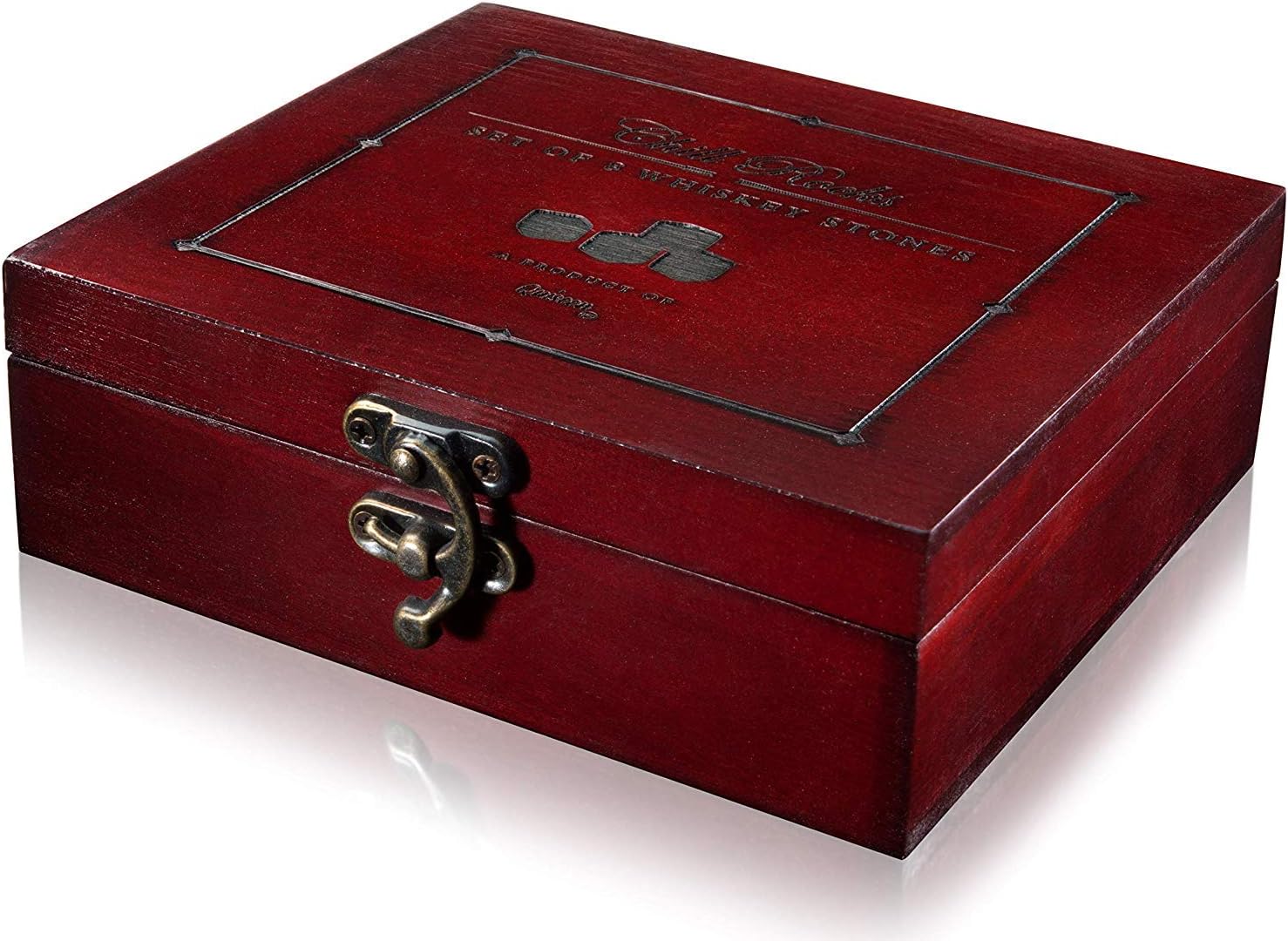 Up To 40% OFF Gift Set of 8 Whiskey Chilling Stones [Chill Rocks] - in Premium Wooden Gift Box with Stainless Steel Tongs and Velvet Carrying Pouch - Made of 100% Pure Soapstone - by Quiseen