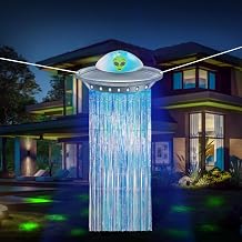 Simgoing Alien Birthday Party Door Curtain Decorations,Golden Blue