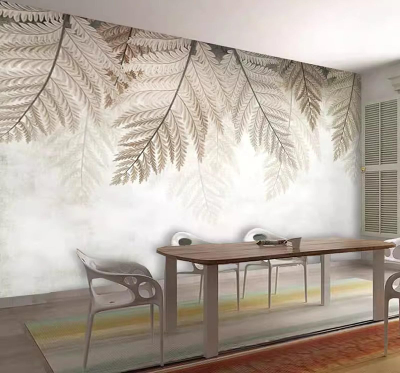 Minimalist Rustic Botanical Leaf Style 3D Wallpaper Easy Install Feature Office Living Room Sofa Bedroom TV Background Wall Decoration-250cm×170cm