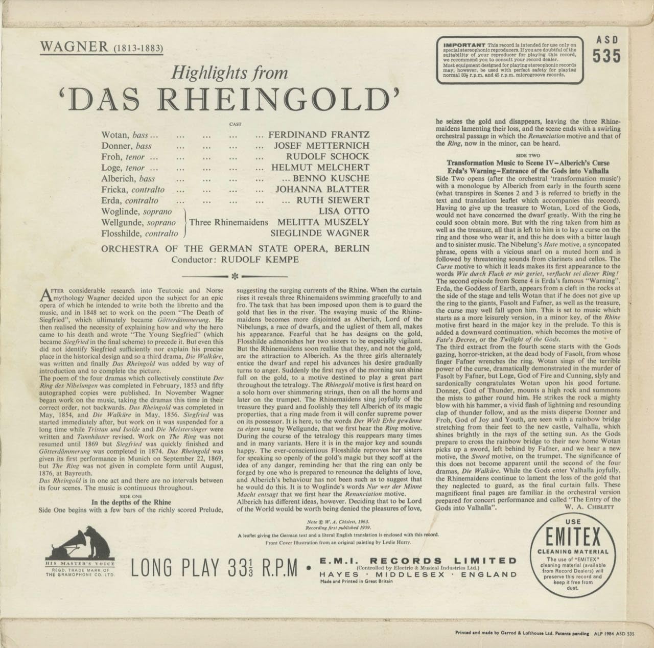 Amazon | ワーグナー:ラインの黄金（ハイライト） HMV:ASD 535 UK