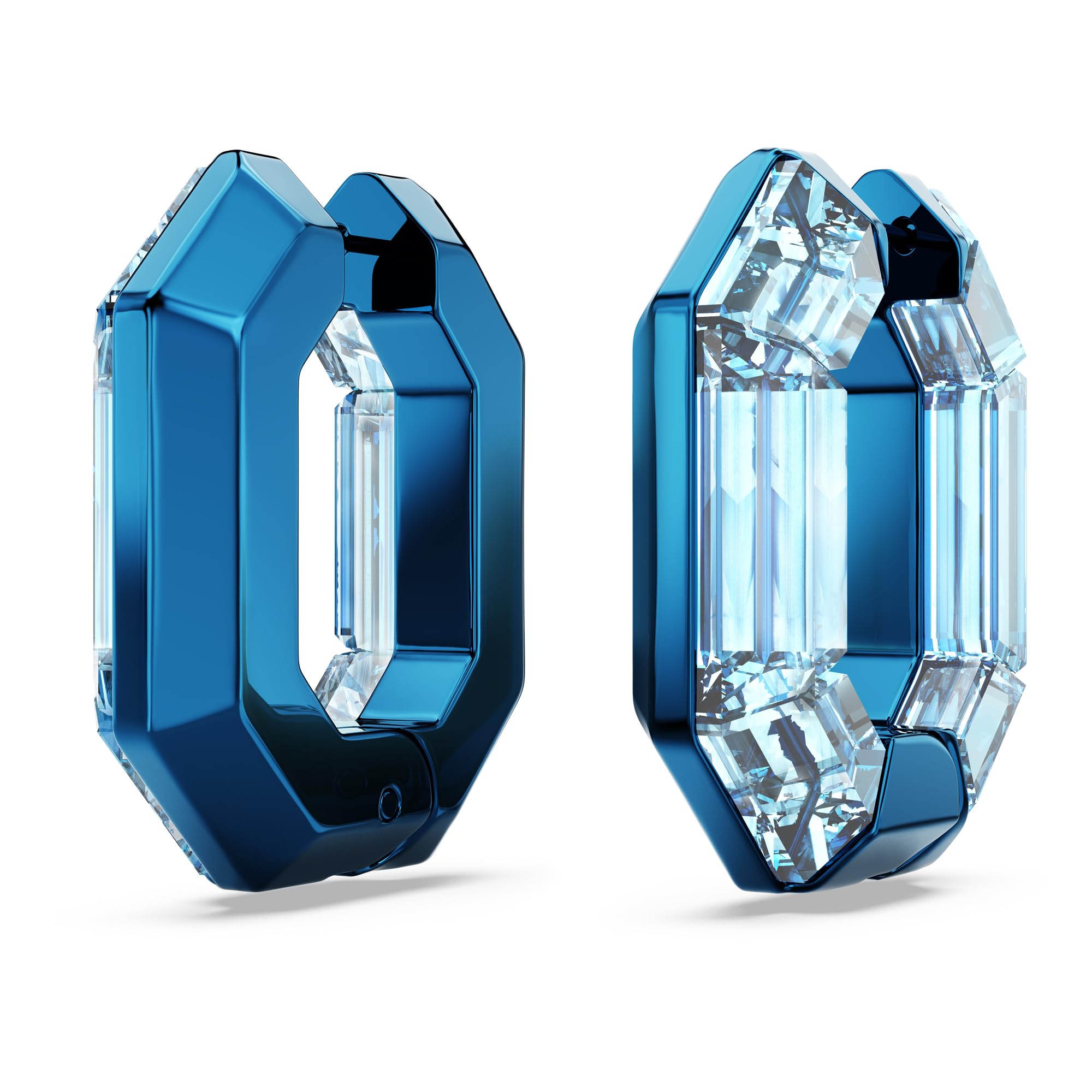 Swarovski Orecchini a cerchio Lucent, Forma ottagonale, Piccoli, Blu