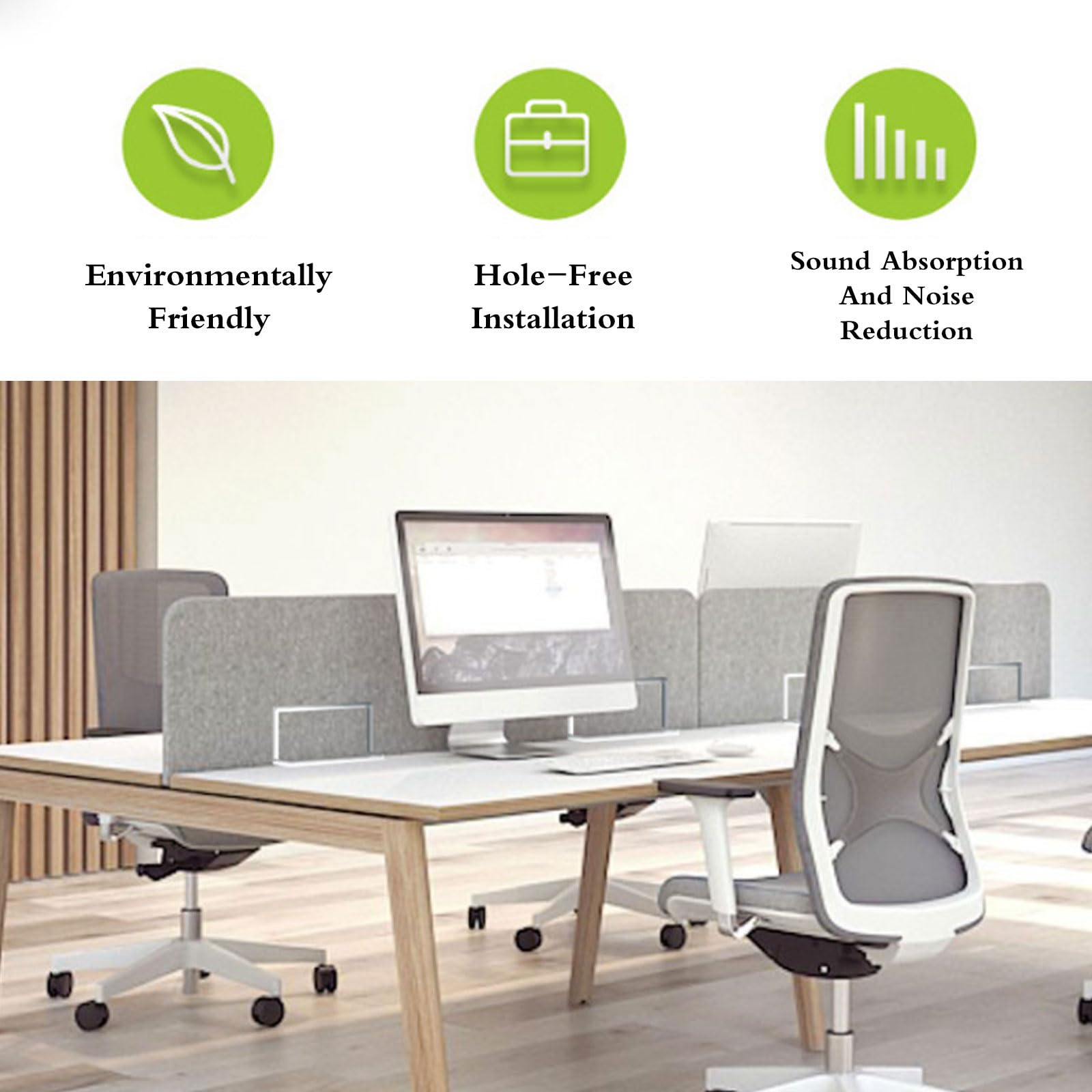 Acoustic Desk Divider Panel Office Partition Noise Reduction Screen Desk Separator for Office Libraries & Classrooms Minimize Distractions & Enhance Focus.