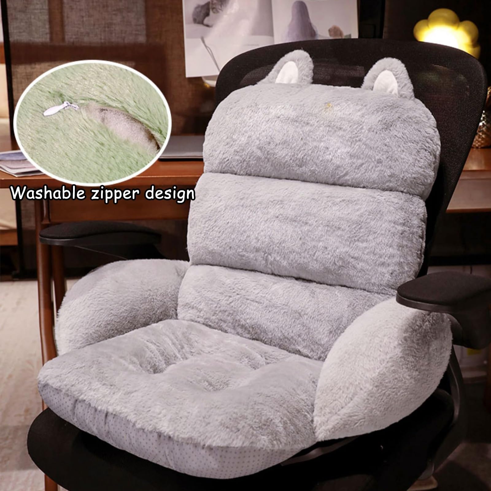 Lindas Almohadillas Gruesas Cojines para Sillas, Cojin Silla Oficina Suaves, Almohadas for Sillas, Cojín Antiescaras, Cojines de Asiento de Espuma Viscoelástica(Black)