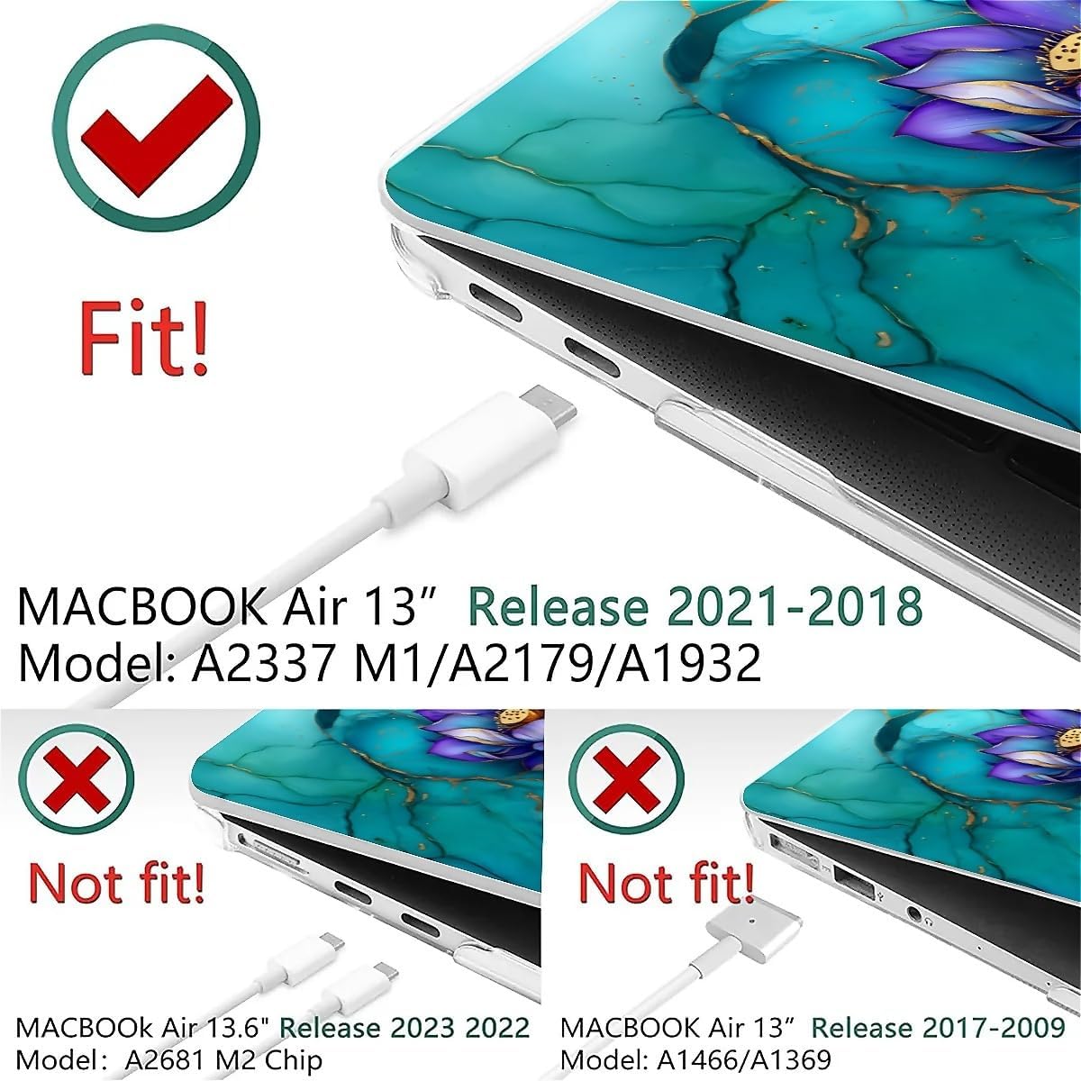 for MacBook Pro 14 Inch Release 2021/2023 Model A2442/A2779 Clear Computer Case,Hardshell Laptop Case Marble Textured Lotus Flower