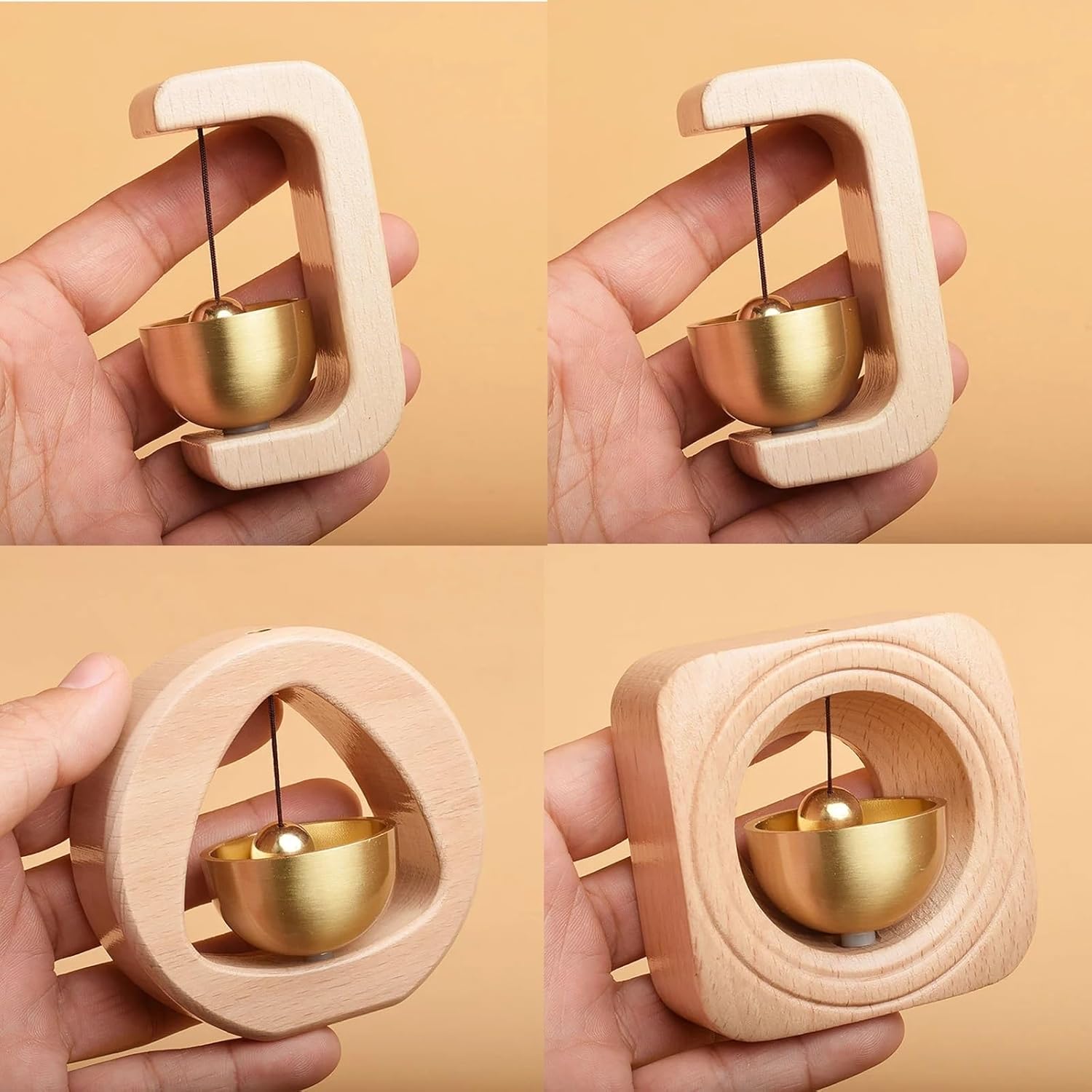 3 Pc Dopamine Doorbell Wooden Bell Entry House Wind Chime Japanese Style Housewarming Entry House Pendant
