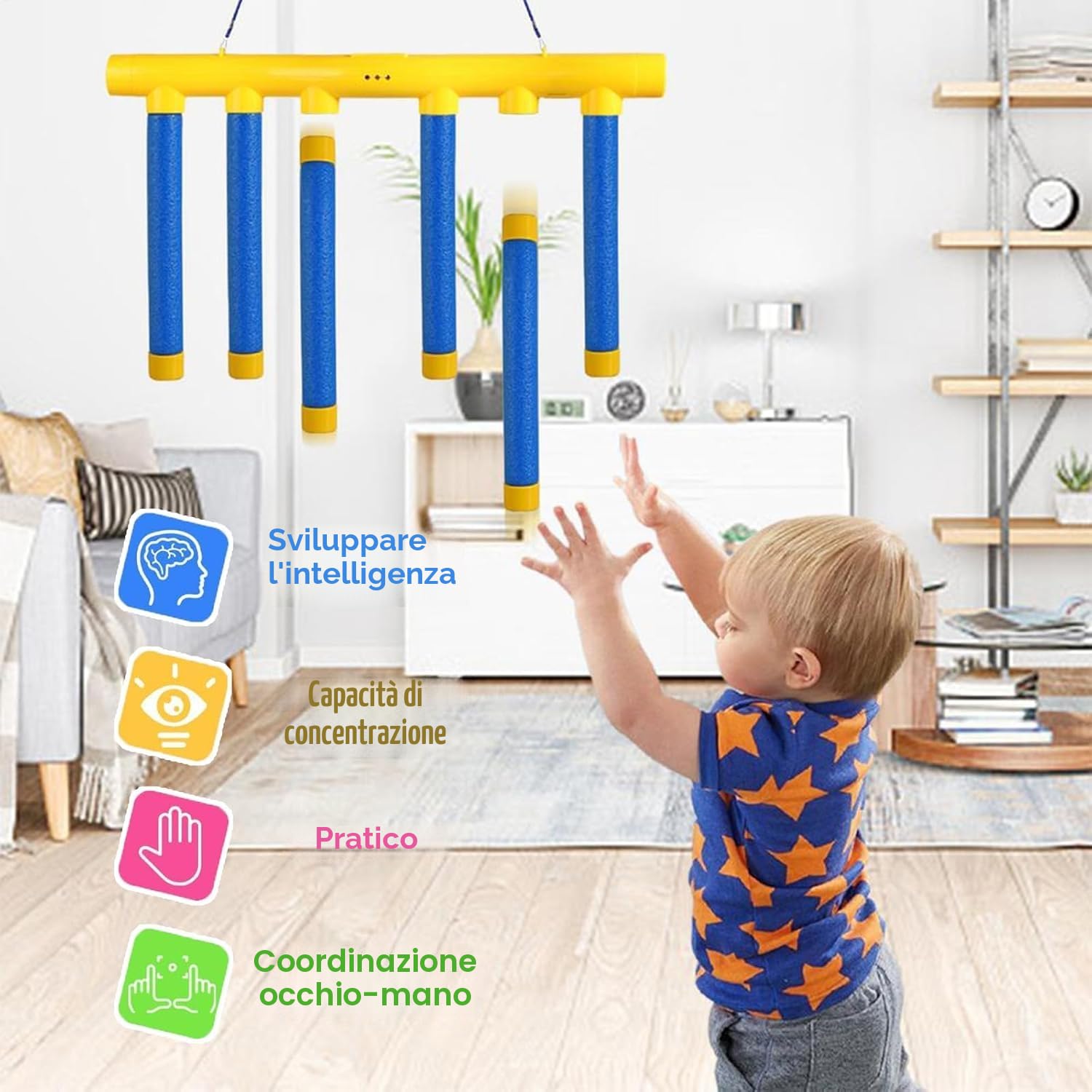 Giocattoli per l'allenamento di reazione con bastoncini che cadono – Gioco di cattura per coordinazione occhio-mano, Reflex Challenge