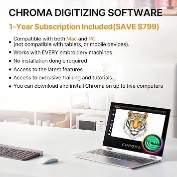 Ricoma Creator Upgraded 10-Needle Commercial Embroidery Machine, 1000SPM Max Speed, 10.1 Touch Screen, 15x8.3 Embroidery Area, for Flat, Hat, T-Shirt & More